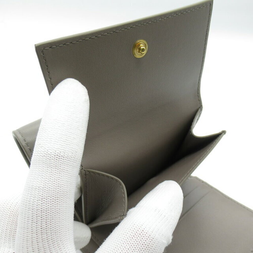 Celine Pepple Wallet Gray Triomphe Calfskin Shiny Leather - Picture 7 of 10